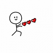 爱心小人简笔画头像图片大全，简笔画比爱心的小人