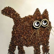 创意咖啡豆图片个性头像，咖啡豆组成的创意图案