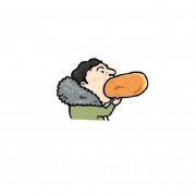 王思聪吃热狗动漫头像，各种王思聪吃热狗表情