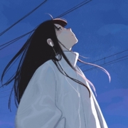 动漫情侣头像浅蓝色系，