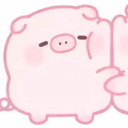 可爱粉色猪情侣头像，粉红猪情侣头像一左一右