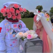 婚纱系列情头，婚礼情侣头像一左一右