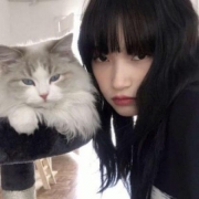 抱猫女头真人霸气，真人女生抱着猫猫的微信头像