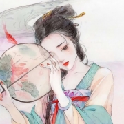 古风拿扇子伤感女子头像图片，国潮古风折扇美