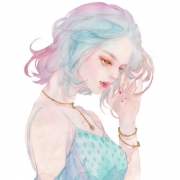 彩色头发动漫女生头像图