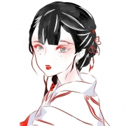 红妆古风女生动漫头像图片，掩面叹息泪落红妆残