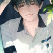 雨中清纯男生漫画头像图