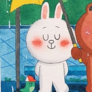 兔和熊情侣头像一左一右，可爱熊兔情头