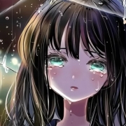 雨中伤感流泪漫画女生头