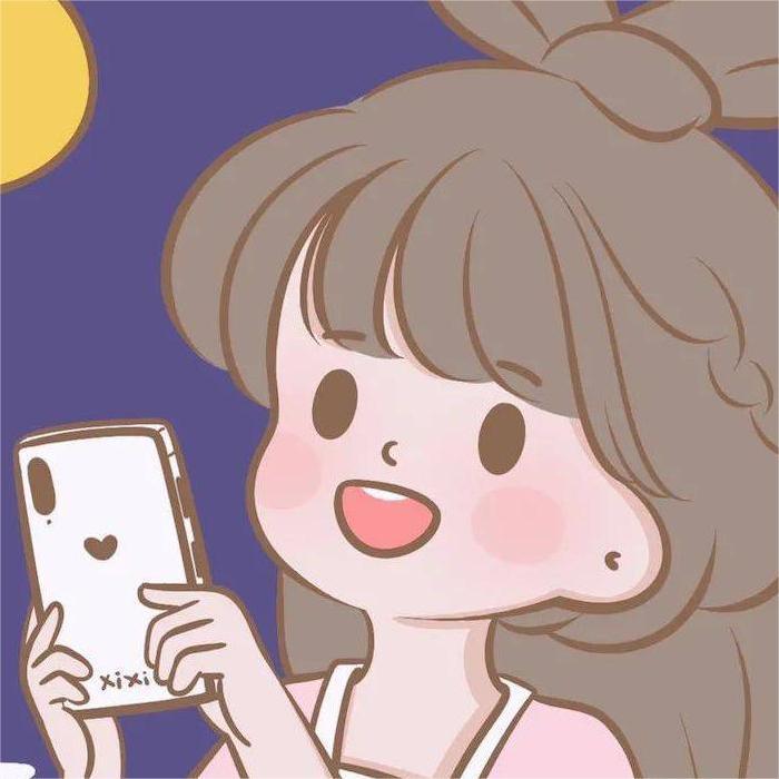 中秋节女生头像卡通 Q版可爱庆中秋女头